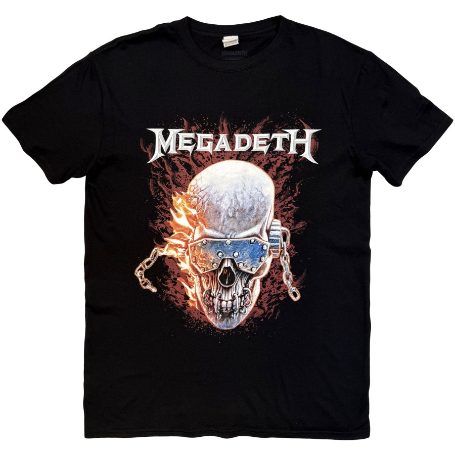 Megadeth - Vic & Flames Uni Bl T-Shirt