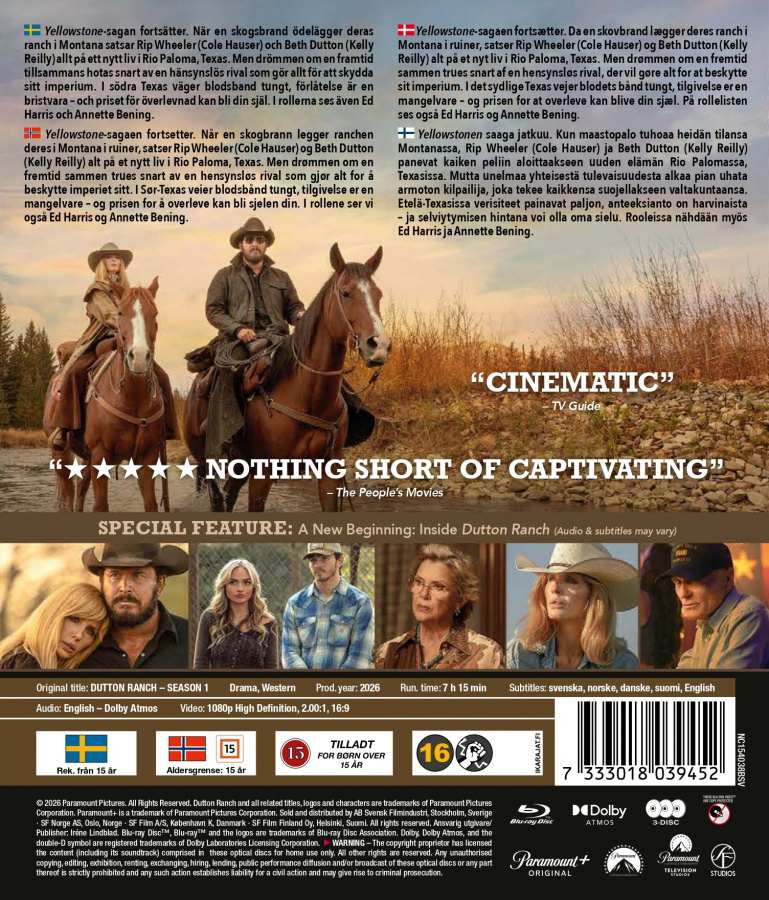 Movie - Dutton Ranch Season 1 (3-disc / Blu-ray)