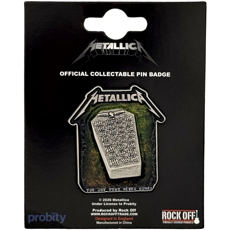 Metallica - Never Die Tombstone Pin Badge