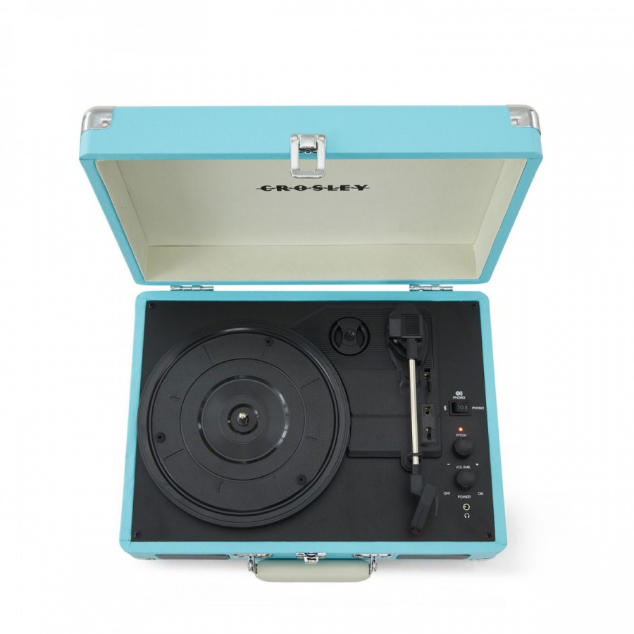 Vinylspelare - Cruiser Plus Deluxe Portable Turntable - Now With Bluetooth Out (Turquoise)