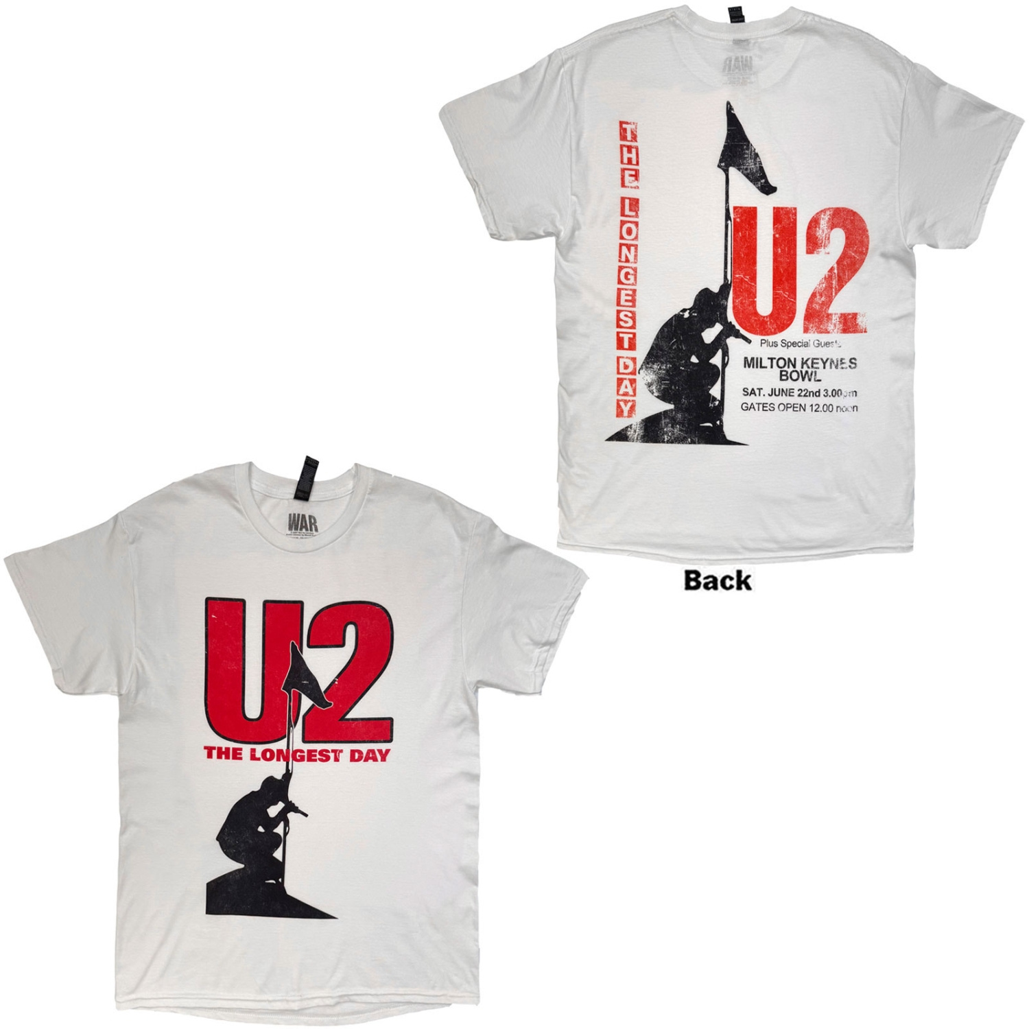 U2 - The Longest Day Uni Wht T-Shirt