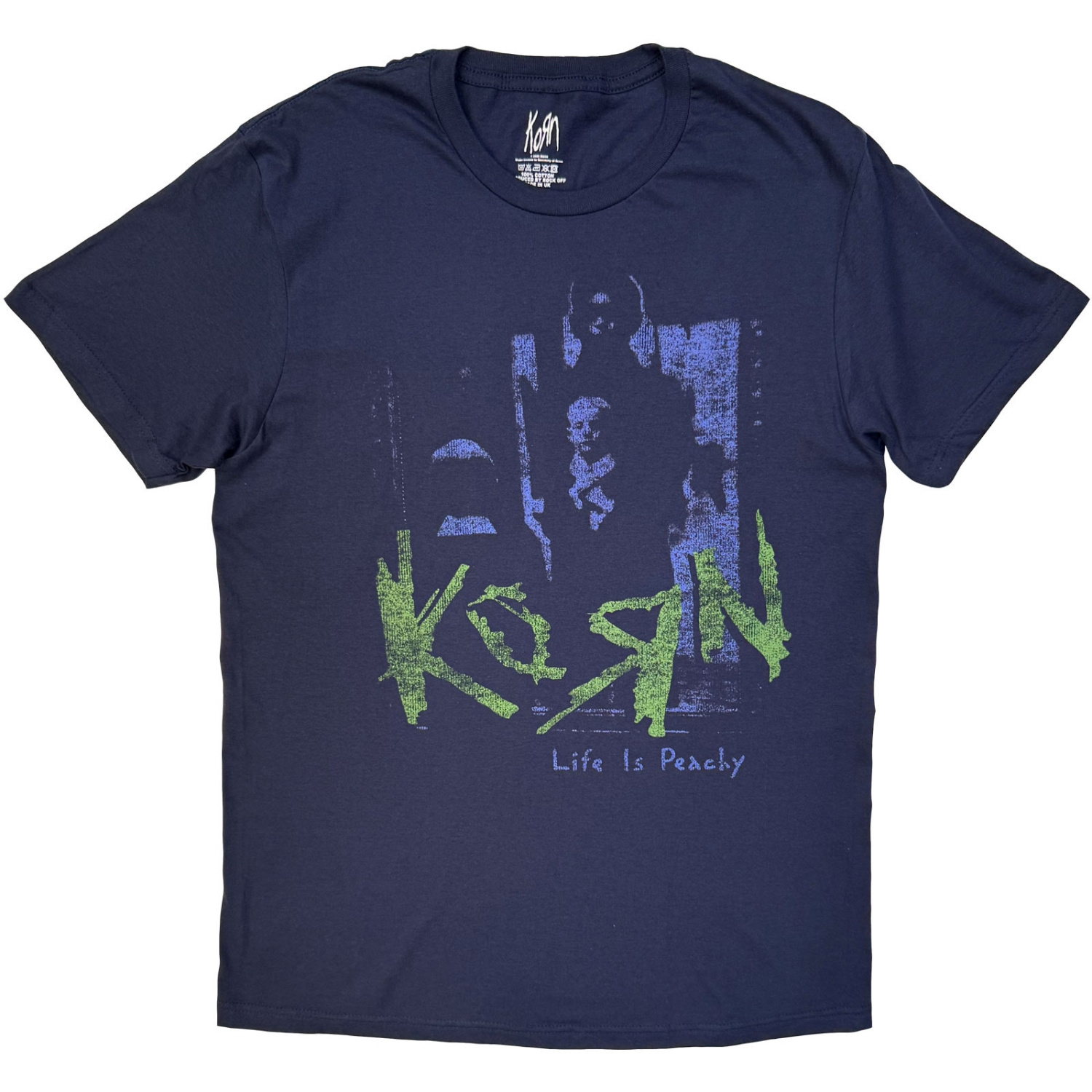 Korn - Life Is Peachy Green/Purple Uni Navy T-Shirt