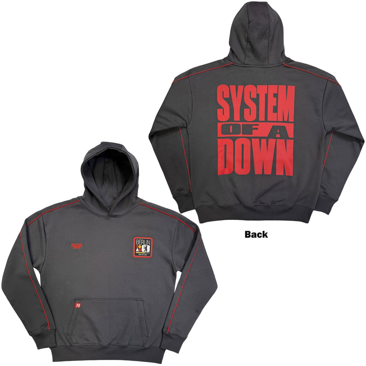 System Of A Down - Berlin Event Tour 26 Uni Grey Hoodie