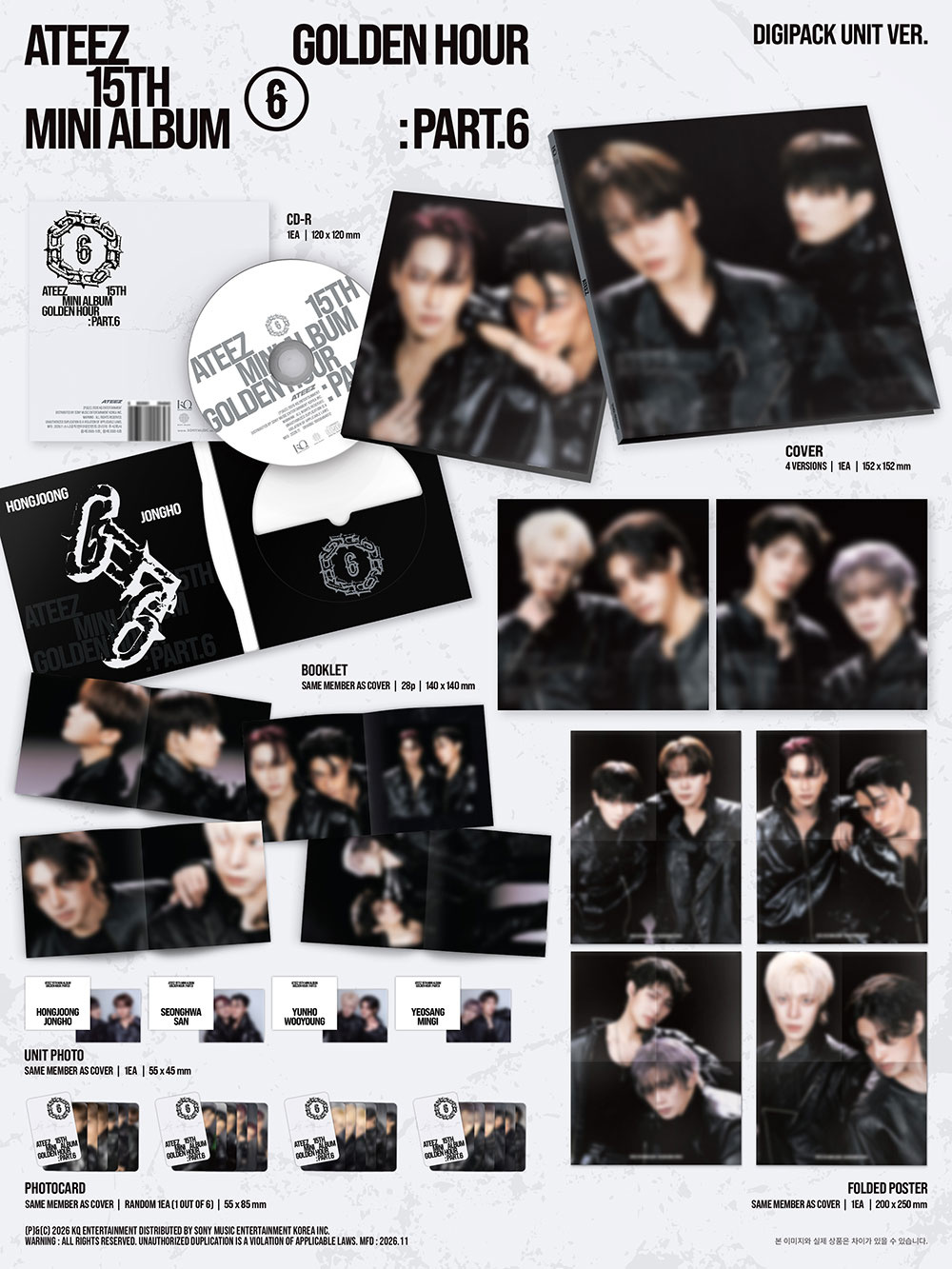 Ateez - Golden Hour : Part.6 (Digipack Unit Ver.) (Random Ver.)