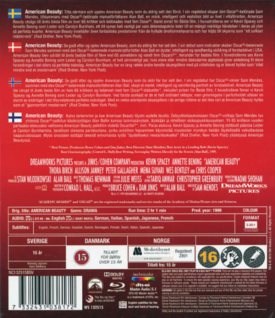 Movie - American Beauty Bd